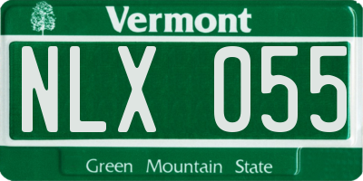 VT license plate NLX055