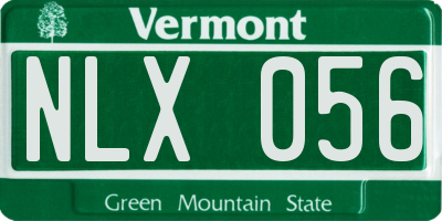 VT license plate NLX056