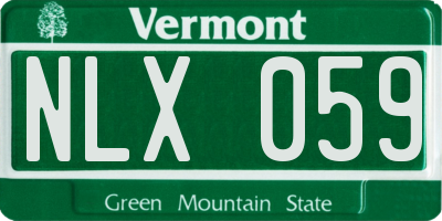 VT license plate NLX059