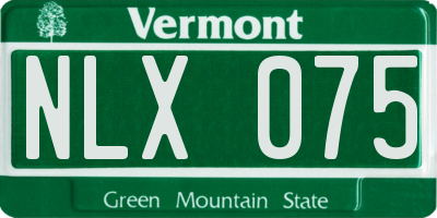 VT license plate NLX075