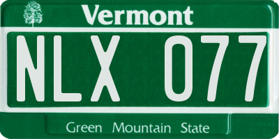 VT license plate NLX077