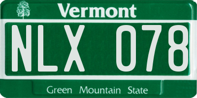VT license plate NLX078