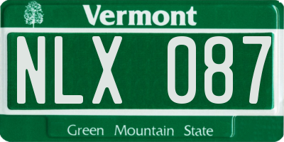 VT license plate NLX087