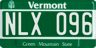 VT license plate NLX096