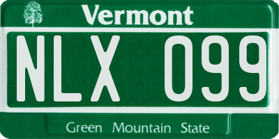VT license plate NLX099