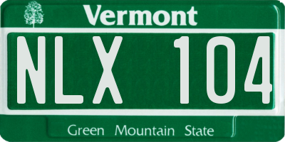 VT license plate NLX104