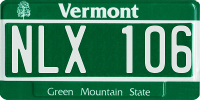 VT license plate NLX106