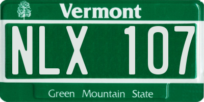 VT license plate NLX107