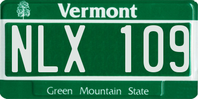 VT license plate NLX109