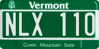 VT license plate NLX110