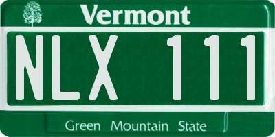 VT license plate NLX111