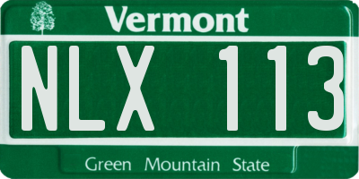 VT license plate NLX113
