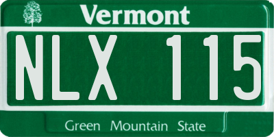 VT license plate NLX115