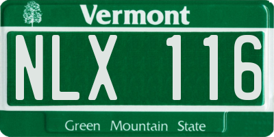 VT license plate NLX116