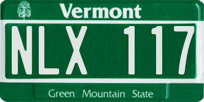 VT license plate NLX117