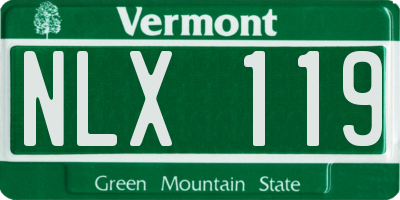 VT license plate NLX119