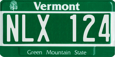 VT license plate NLX124