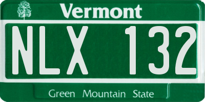 VT license plate NLX132