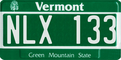 VT license plate NLX133