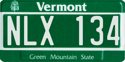 VT license plate NLX134