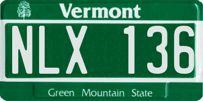 VT license plate NLX136
