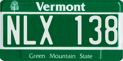 VT license plate NLX138