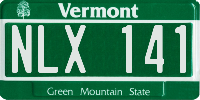 VT license plate NLX141