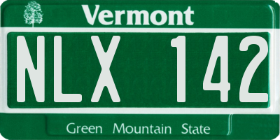 VT license plate NLX142