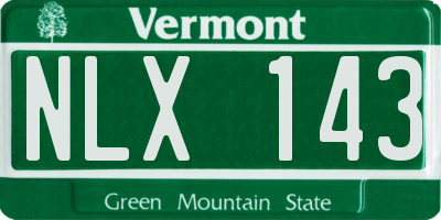 VT license plate NLX143