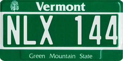 VT license plate NLX144