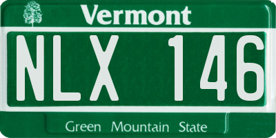 VT license plate NLX146