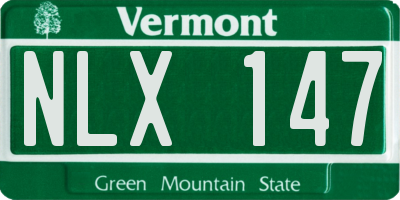 VT license plate NLX147