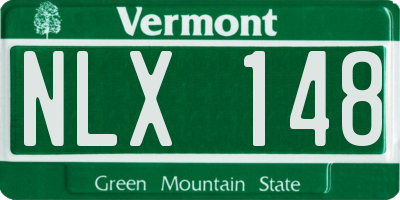 VT license plate NLX148