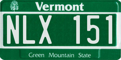 VT license plate NLX151