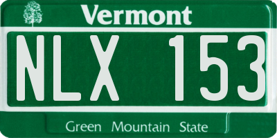 VT license plate NLX153
