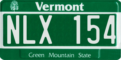 VT license plate NLX154
