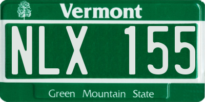 VT license plate NLX155