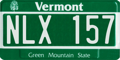 VT license plate NLX157