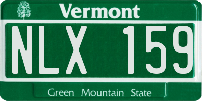 VT license plate NLX159
