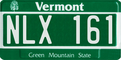 VT license plate NLX161