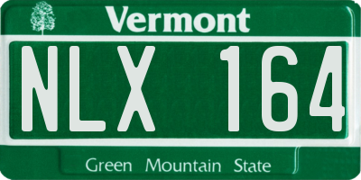 VT license plate NLX164