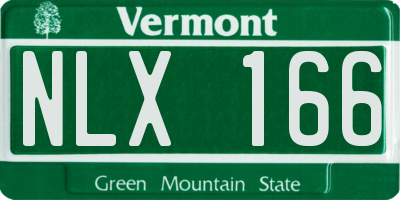 VT license plate NLX166