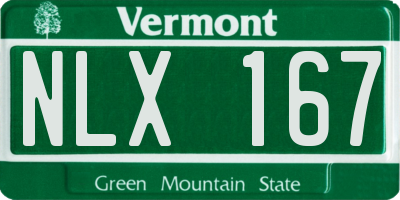 VT license plate NLX167