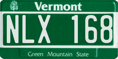 VT license plate NLX168