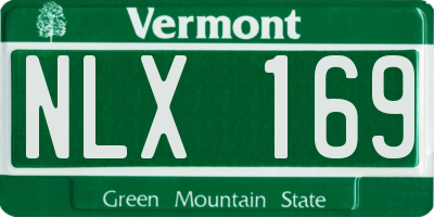 VT license plate NLX169