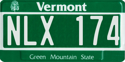 VT license plate NLX174