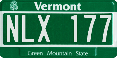 VT license plate NLX177