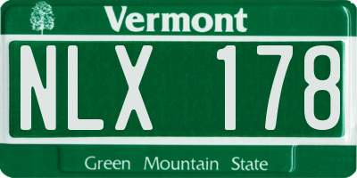 VT license plate NLX178