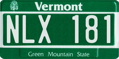 VT license plate NLX181