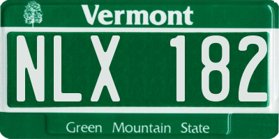 VT license plate NLX182